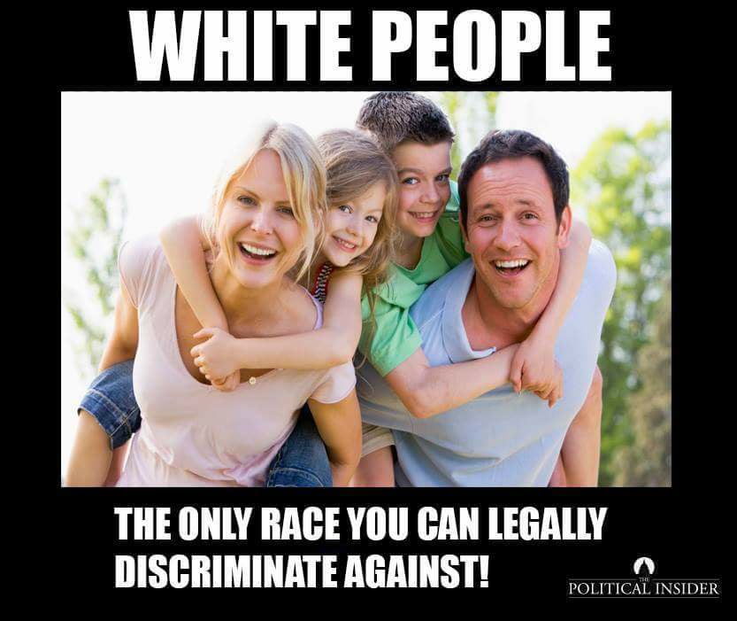 Savage Thursday meme about being racist to white people