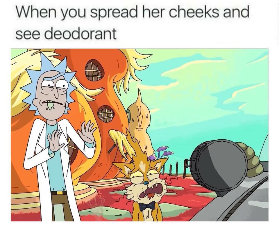 rick and morty memes - When you spread her cheeks and see deodorant