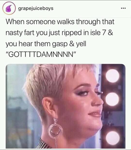 nasty memes - grapejuiceboys When someone walks through that nasty fart you just ripped in isle 7 & you hear them gasp & yell "Gottttdamnnnn"