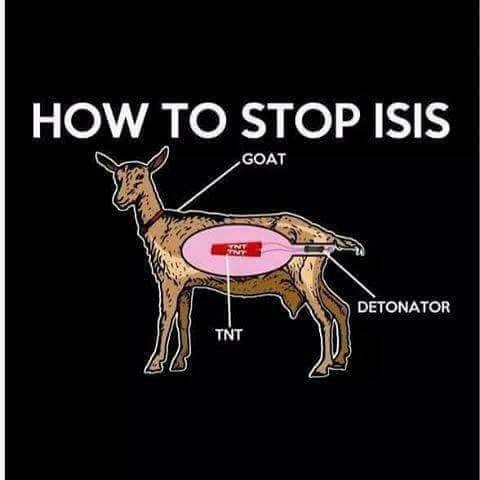 memes - stop isis - How To Stop Isis Goat Detonator Tnt