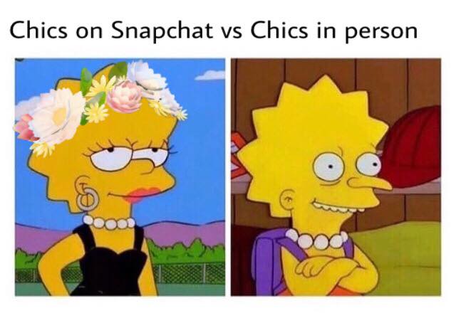 memes - me in the mirror vs me - Chics on Snapchat vs Chics in person