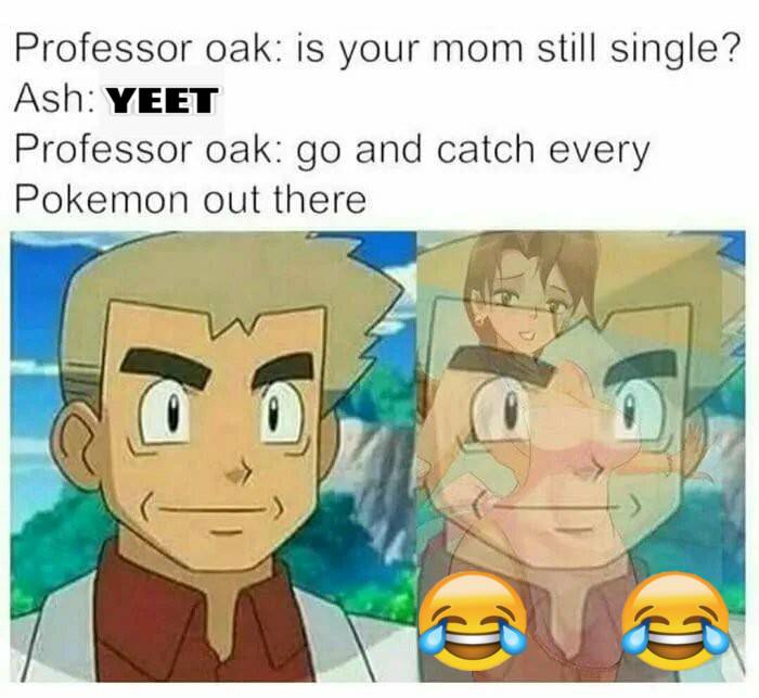 memes - ash is your mom still single - Professor oak is your mom still single? Ash Yeet Professor oak go and catch every Pokemon out there