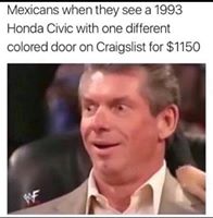 Savage Friday MEME about Mexican cars with pic of Vince McMahon