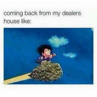 Savage meme - dragon ball weed - coming back from my dealers house