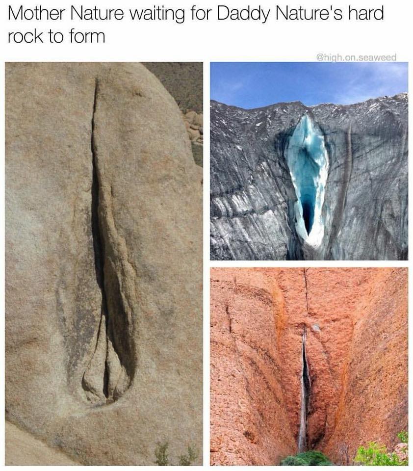 Savage meme - de vargina - Mother Nature waiting for Daddy Nature's hard rock to form .on.seaweed