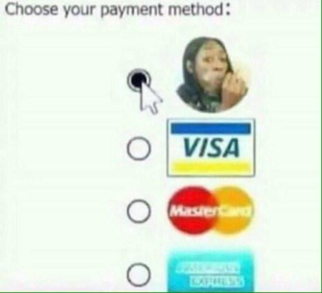 monday memes - andy king fyre meme - Choose your payment method Visa