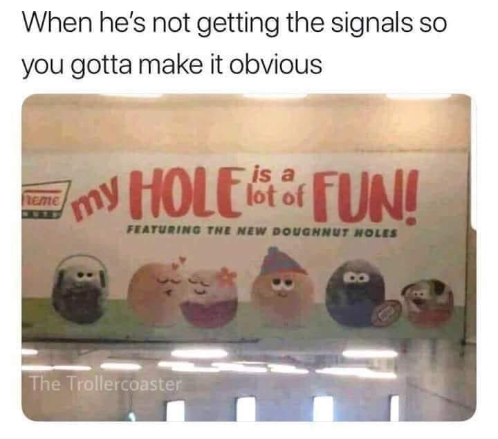 snout - When he's not getting the signals so you gotta make it obvious Teme my Hole 1 f Fun! Featuring The New Doughnut Noles The Trollercoaster