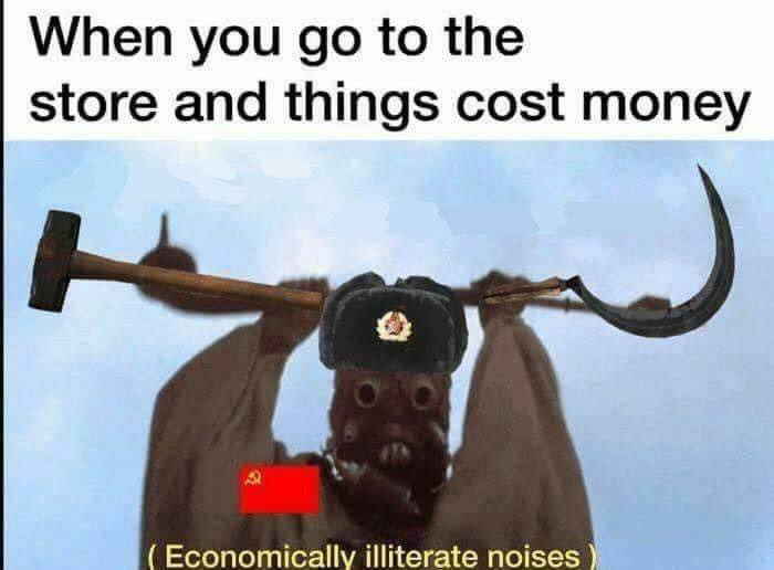 memes - illiterate memes - When you go to the store and things cost money Economically illiterate noises