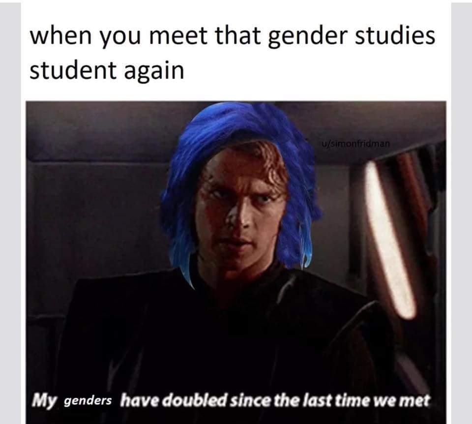 memes - gender memes - when you meet that gender studies student again usimonfridman My genders have doubled since the last time we met