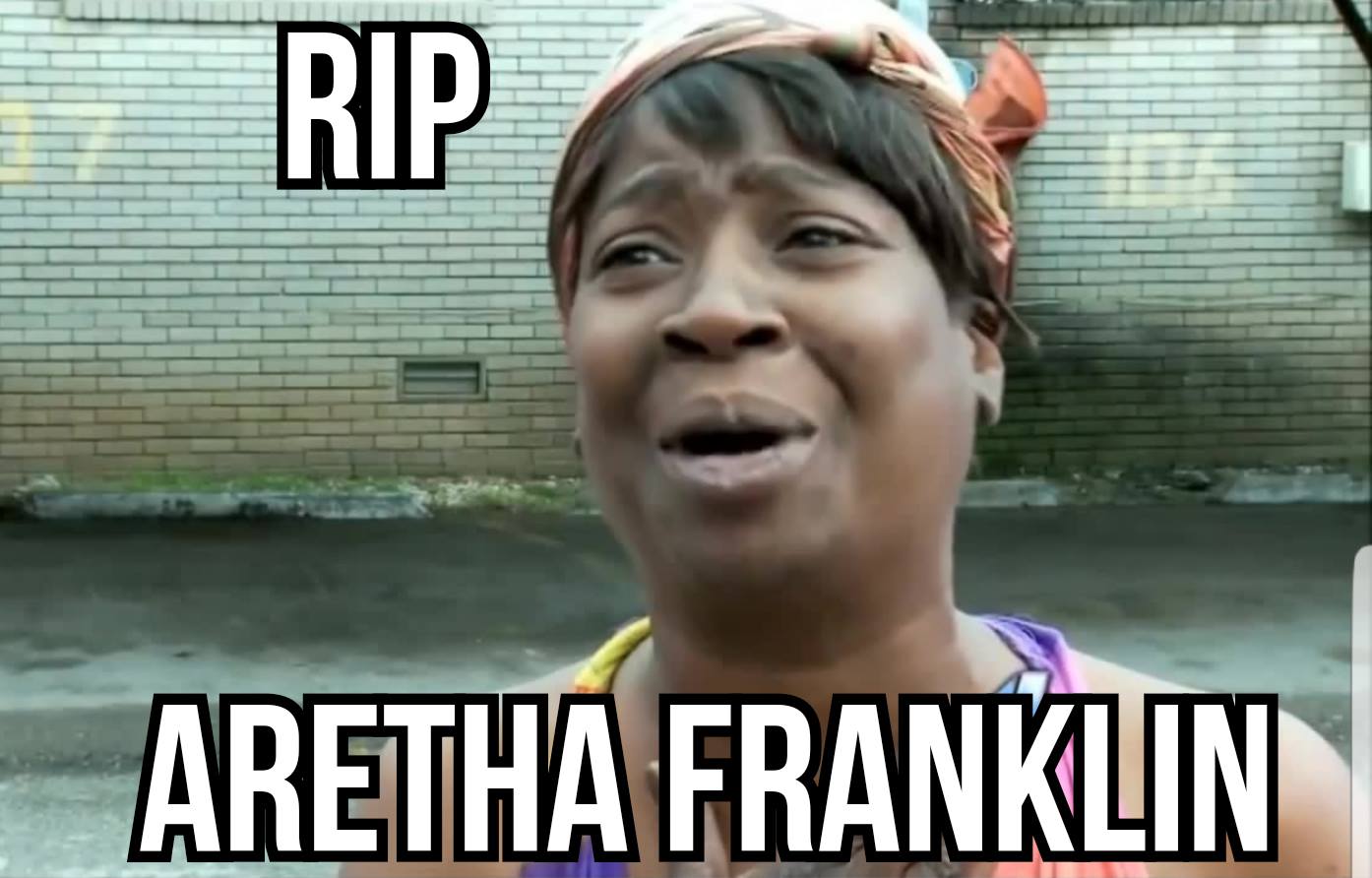 broken ankle meme - Aretha Franklin