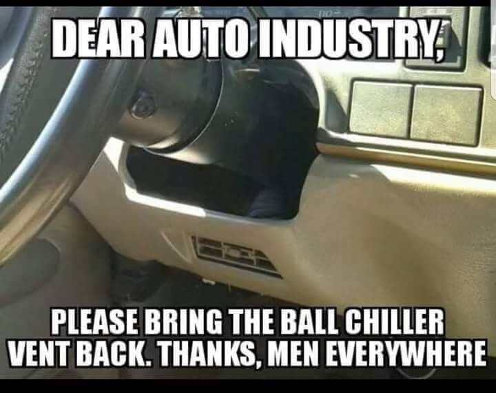 bumper - Dear Auto Industry Please Bring The Ball Chiller Vent Back. Thanks, Men Everywhere