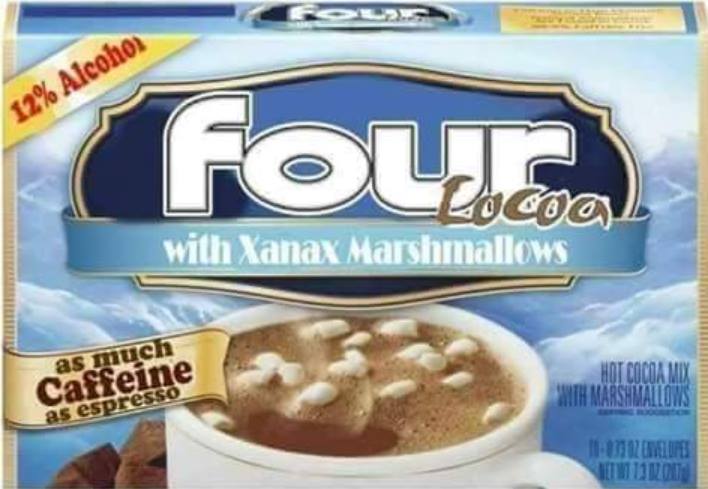 memes- swiss miss hot cocoa mix with marshmallows - 12% Alcohor Folio Loca with Xanax Marshmallows as much Hot Cocoa Wim Caffeine as espresso Mit Vota
