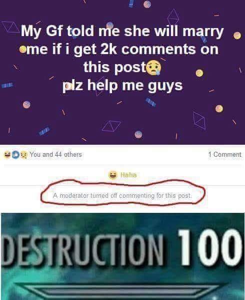 destruction level 1000 - My Gf told me she will marry ome if i get 2k on this post plz help me guys 0. You and 44 others 1 Comment Haha A moderator turned off commenting for this post. Destruction 100