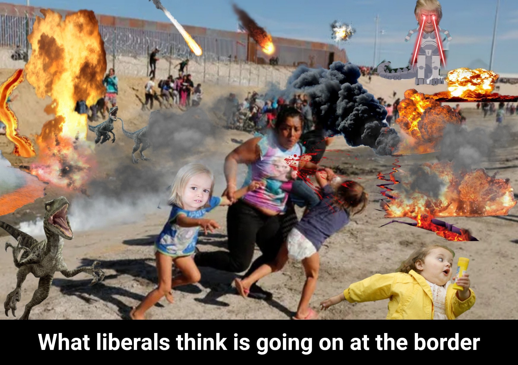 memes - violence - What liberals think is going on at the border