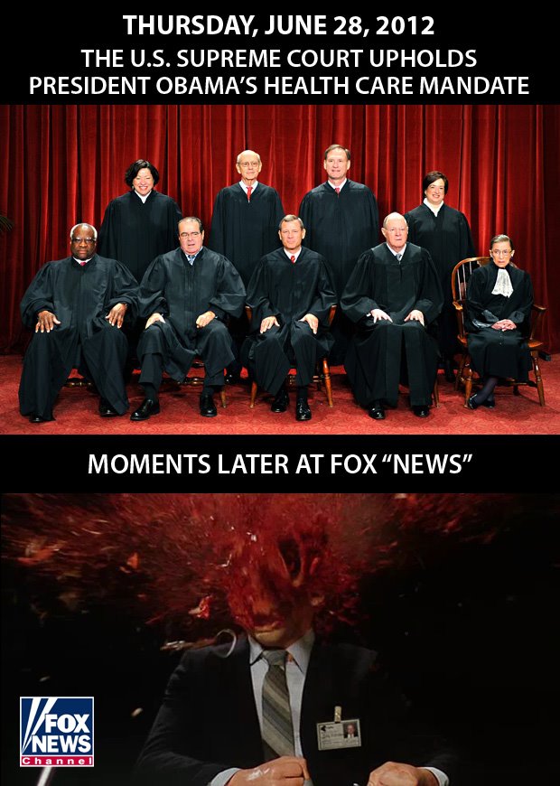 FOX "NEWS" REACTION TO U.S. SUPREME COURT RULING ON HEALTH CARE MANDATE. THURSDAY, JUNE 28, 2012.