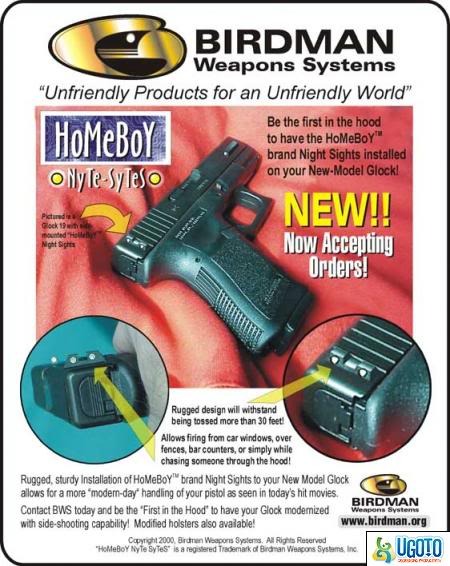 birdman weapons systems - Birdman Weapons Systems "Unfriendly Products for an Unfriendly World" HomeBoy I oNyteSyTeso Be the first in the hood to have the HomeBoY brand Night Sights installed on your NewModel Glock! Picture Glock ted ht New!! Now Acceptin