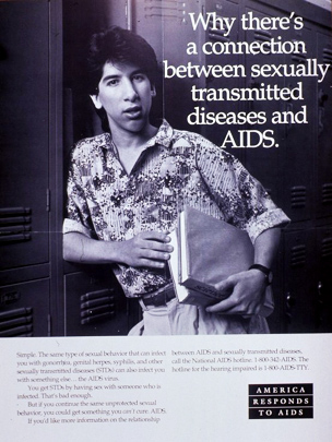 old std posters - Why there's a connection between sexually transmitted diseases and Aids. you with w h at the Athine A . The werden wir im Ad Tiy with the Www d. These America Responds To Aids