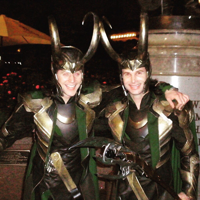 Other Marvel characters that are not on the Avengers team but still appear in many films:
Tom Hiddleston (Loki) and his stunt double Paul Lacovara