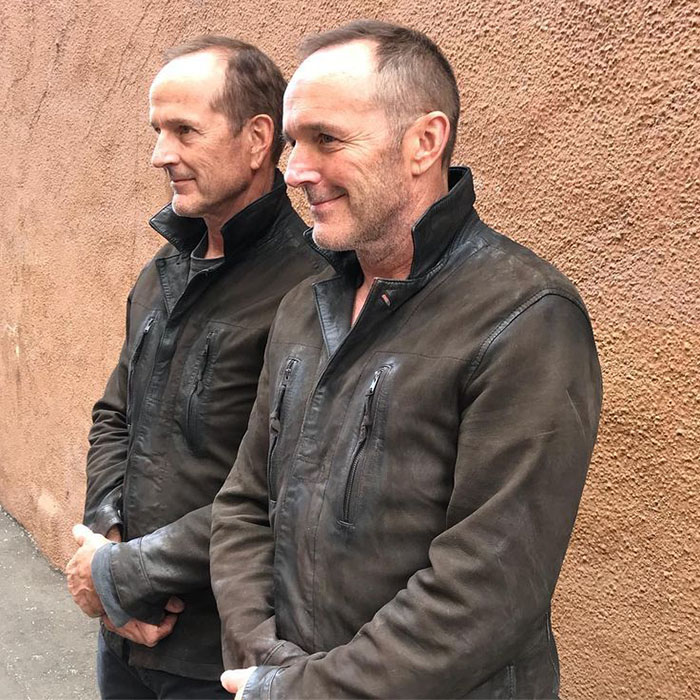 Clark Gregg (Phil Coulson) and his stunt double Dane Farwell