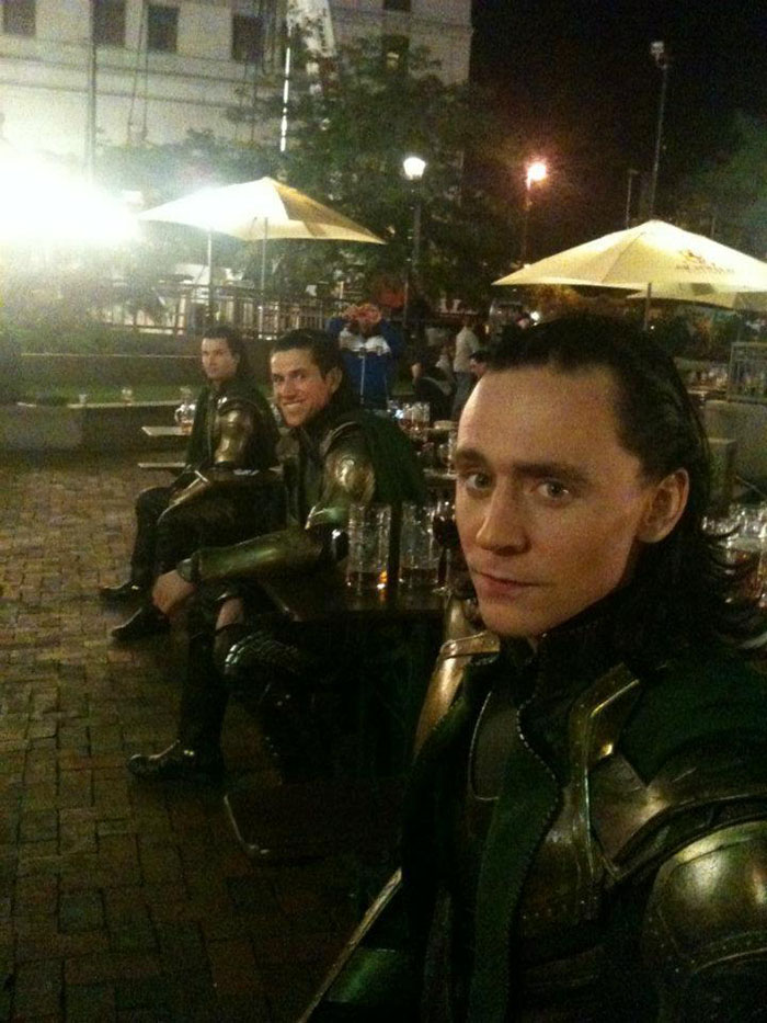 Tom Hiddleston (Loki) and his stunt doubles