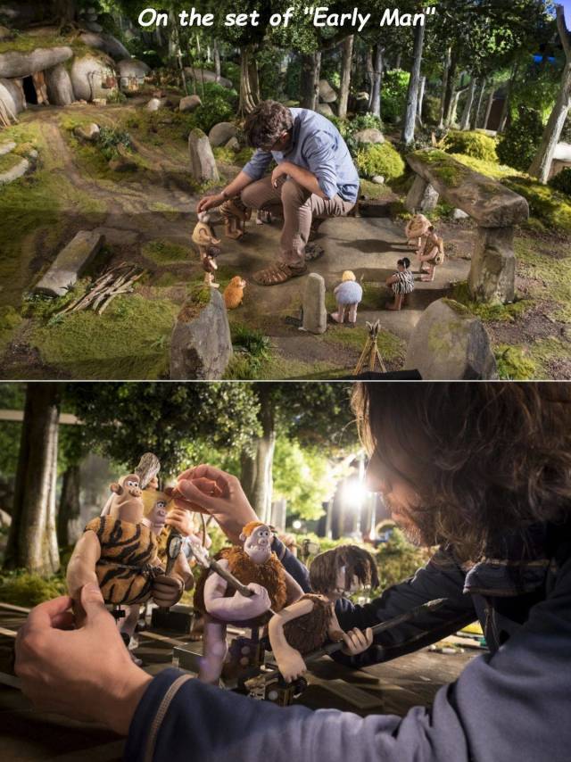 aardman early man cave - On the set of "Early Man",