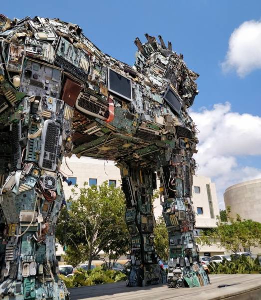 Trojan Horse made entirely of computer parts
