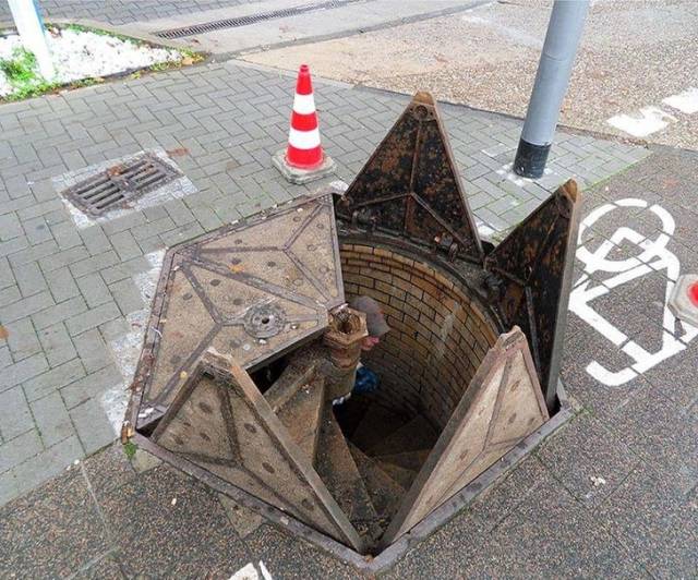 A manhole cover in Weisbaden, Germany.