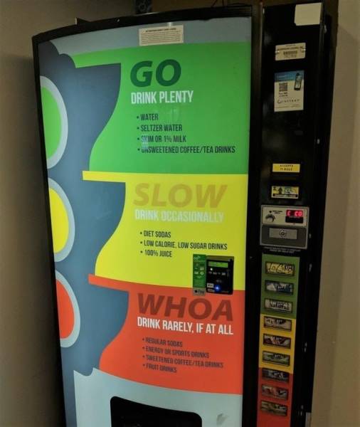 This vending machine organizes foods and drinks by how healthy they are: