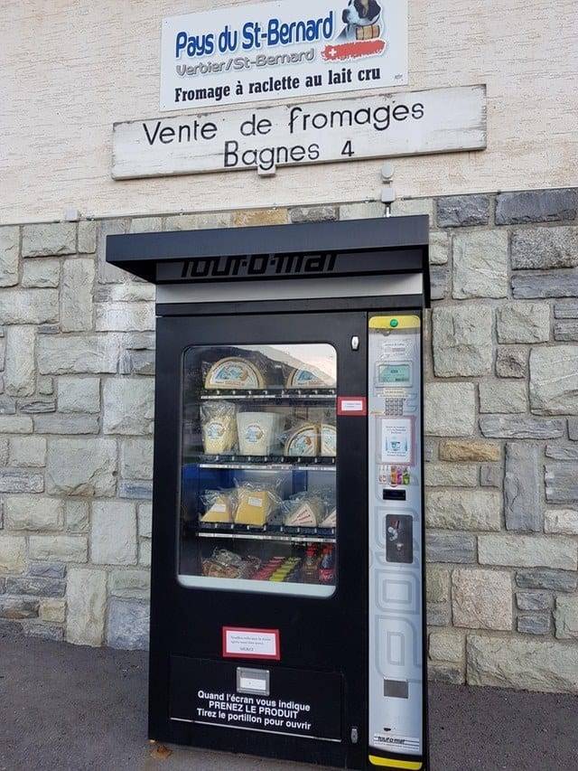 This vending machine in Switzerland sells cheese, glorious cheese: