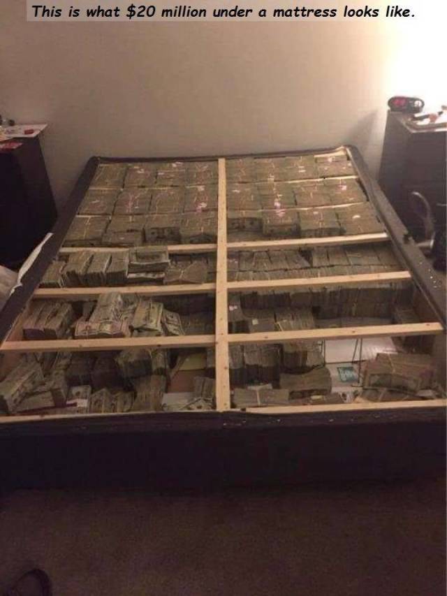 box spring inside - This is what $20 million under a mattress looks .
