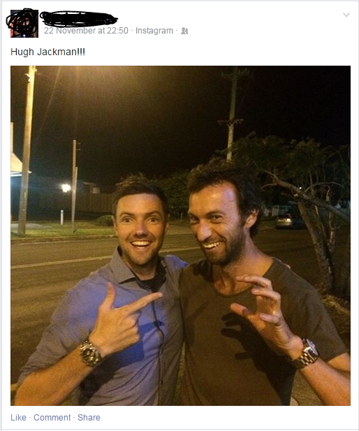 take pictures with celebrities - 22 November at Instagram Hugh Jackman!!! Comment