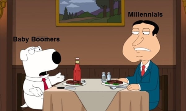 memes - quagmire baby boomers - Millennials Baby Boomers