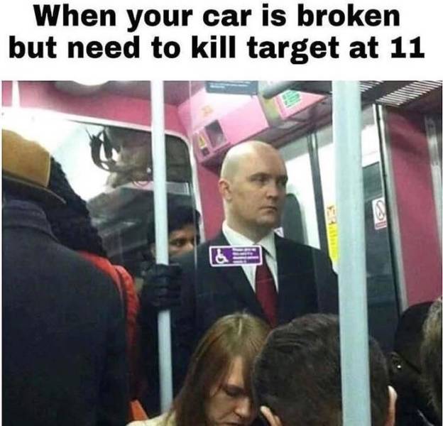 agent 47 on train - When your car is broken but need to kill target at 11