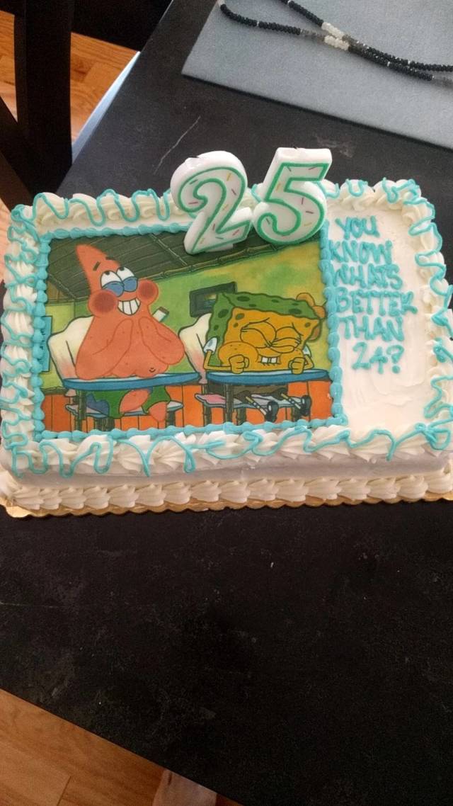 spongebob 25 birthday cake -
