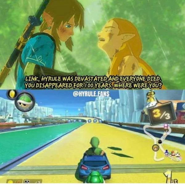 outward game meme - Link, Hyrule Was Devastated And Everyone Died. You Disappeared For 100 Years. Where Were You? .Fans