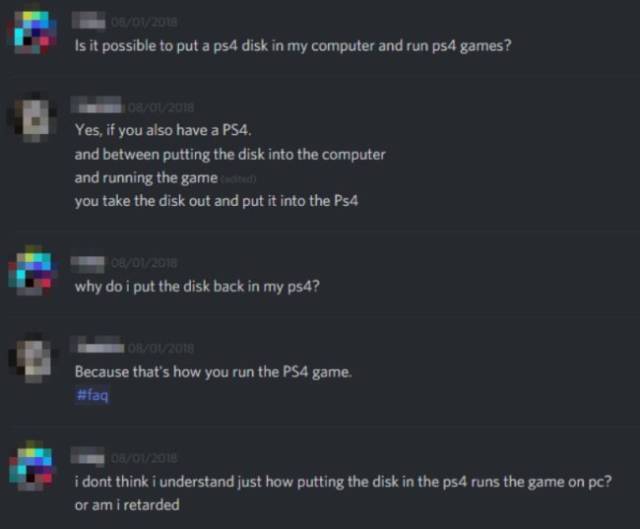 screenshot - Is it possible to put a ps4 disk in my computer and run ps4 games? Yes, if you also have a PS4. and between putting the disk into the computer and running the game you take the disk out and put it into the Ps4 why do i put the disk back in my