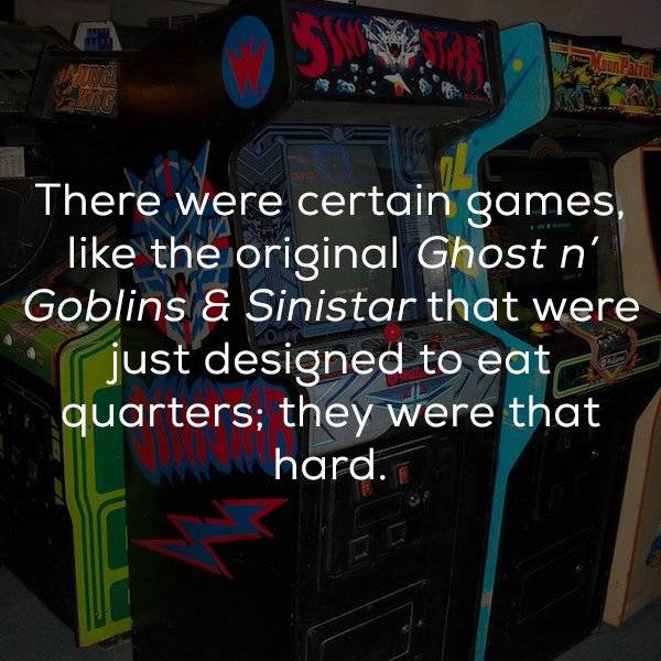 video game arcade cabinet - There were certain games, the original Ghost n' Goblins & Sinistar that were just designed to eat quarters; they were that hard.