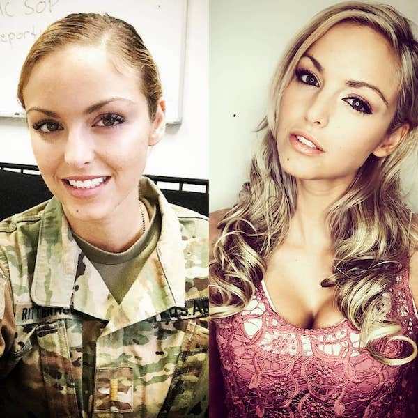army girls with and without uniform - He sov eporn