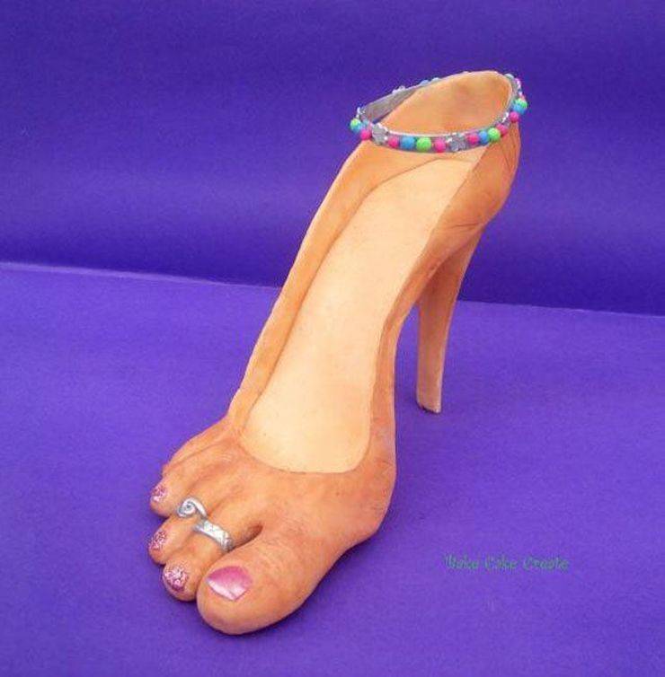 Cursed image of a high heel shoe that looks like a foot