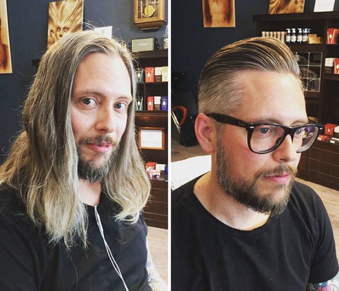 guys before and after haircut