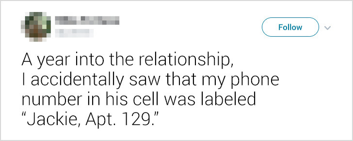 ex-boyfriends fails - A year into the relationship, I accidentally saw that my phone number in his cell was labeled