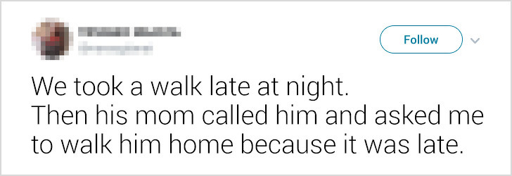 ex-boyfriends fails - We took a walk late at night. Then his mom called him and asked me to walk him home because it was late.