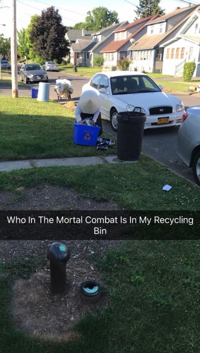 grass - Who In The Mortal Combat Is In My Recycling Bin