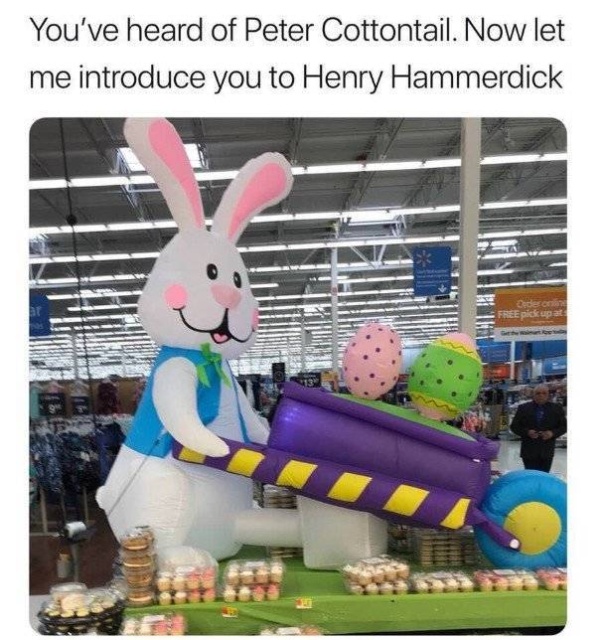 funny meme - henry hammerdick - You've heard of Peter Cottontail. Now let me introduce you to Henry Hammerdick