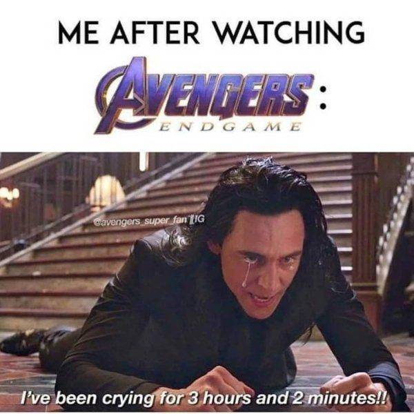 me after watching endgame - Me After Watching Avenders End Game cavengers super fan Ig I've been crying for 3 hours and 2 minutes!!