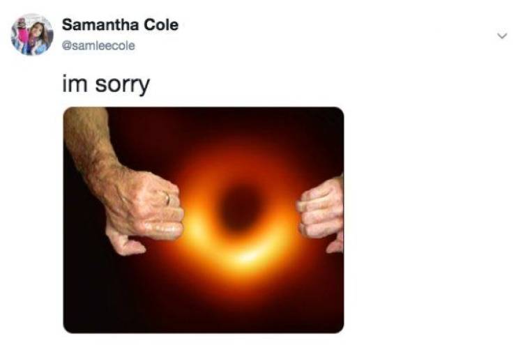 black hole meme hands - Samantha Cole im sorry