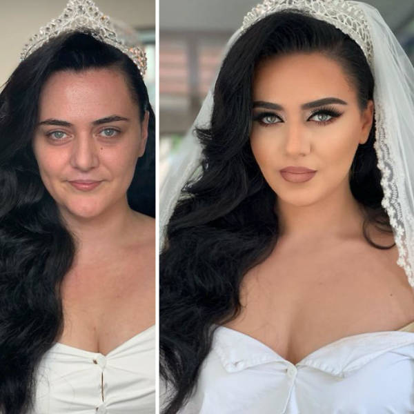 23 Beautiful Brides Before And After Their Wedding Day Makeup