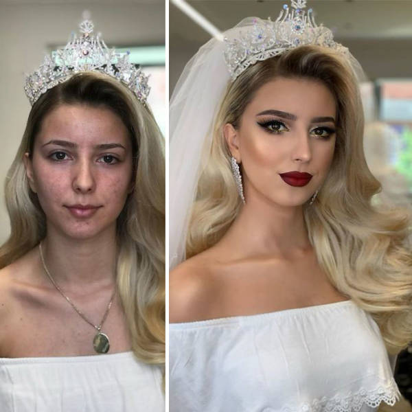 23 Beautiful Brides Before And After Their Wedding Day Makeup