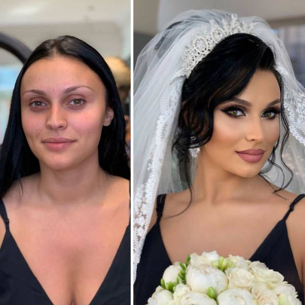 bridal makeup before and after