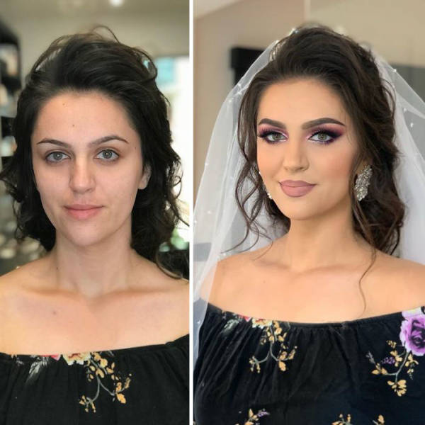 wedding makeup before and after
